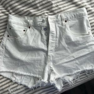 Levi’s 501 White Denim Shorts